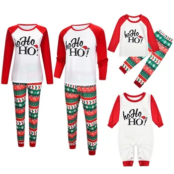 

Christmas Family Matching Clothes Man Dad Printed Letter Top+ Print Pants Xmas Family Clothes Pajamas Famili Look