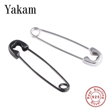 

Hip Hop Girl Dainty Paper Clip Stud Earrings for Women 925 Sterling Silver Black Safety Pin Earring 2020 Fine Jewelry Party Gift