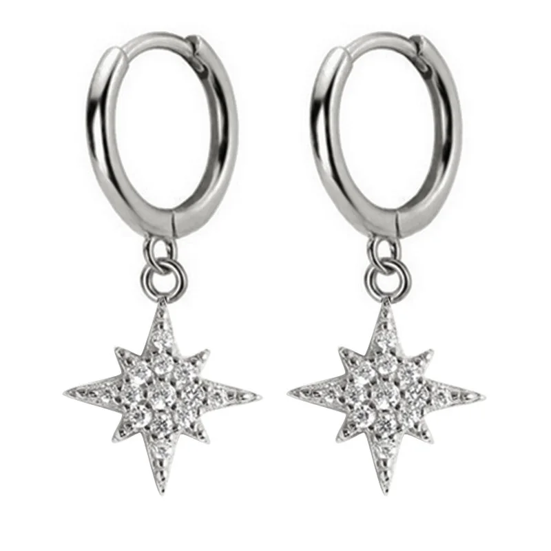 DA529 Silver Новинка, маленькие 925 пробы, серебряные Подвесные серьги-гвоздики, серьги для женщин, глаз, крест, сердце, змеиная звезда, очаровательные маленькие серьги-гвоздики DA506 - Окраска металла: DA529 Silver