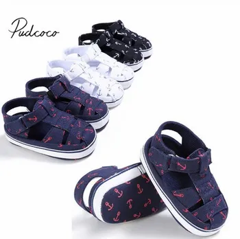 

2018 Brand New Newborn Infant Baby Girls Boys Summer Casual Sandal Shoes 2 Style Cotton Print Cool Soft Baby Shoes 0-18M