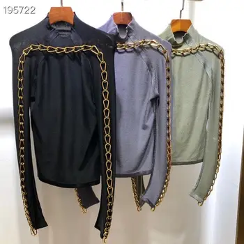 

Runway Luxury Autumn Winter Pullovers Chain Retr Knit Sweater New 2020 Sweater Women Brand Jumpers