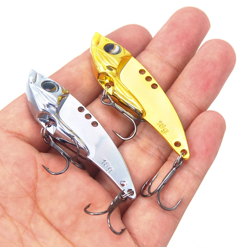 

HAODIAOZHE VIB Metal Fishing Bait Lure Spoon Hard Bait Vibrate Sequins 3.5/7/12/18g Fishing Lure Pesca Fishing Tackle YT546