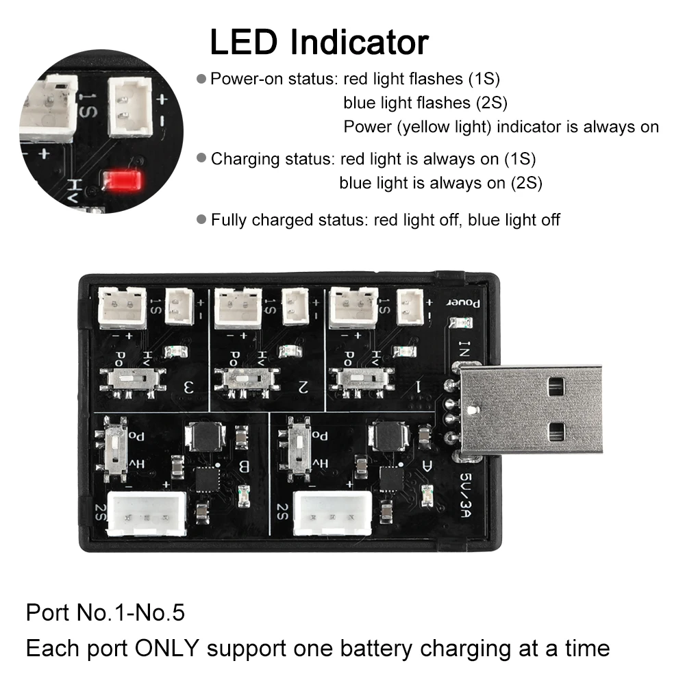 Зарядное устройство с USB портом для LiPo аккумуляторов PH2.0 разъем HV 4 35 в зарядный
