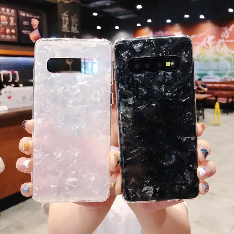 

Colorful Glitter Bling Cases For Samsung Galaxy S10 S9 S8 Note10 Plus Conch Shell Case For Samsung M10 M20 A70 A50 A30 A20 A10