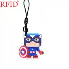 UID S50 1K 13,56 Mhz сменная перезаписываемая NFC RFID IC карта водонепроницаемый комический узор цепочки для ключей, бирки, жетоны Быстрая 1