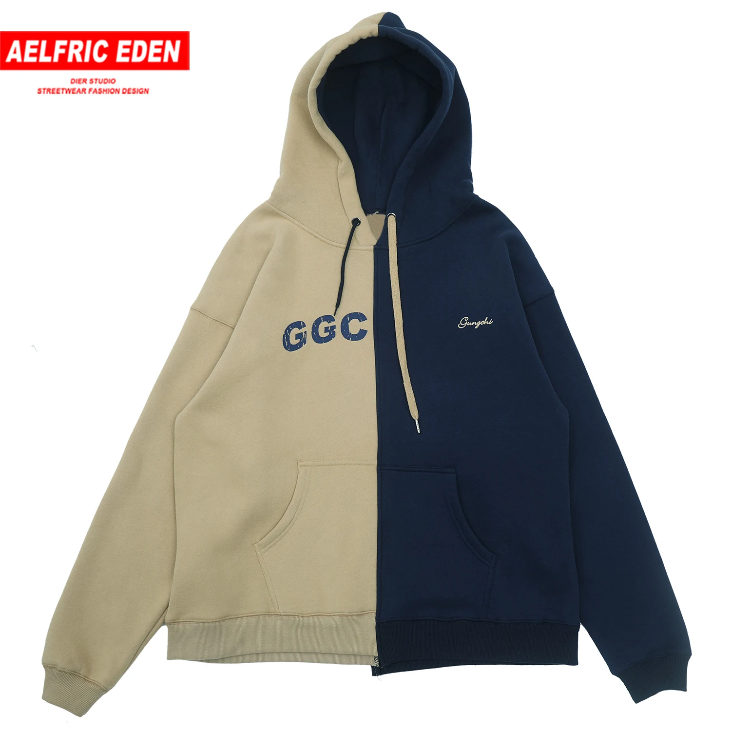 

Aelfric Eden patchwork Printed Mens Hooded Sweatshirts Harajuku Casual Cotton Hoodies Hip Hop Fashion Male Pullover Streetwear