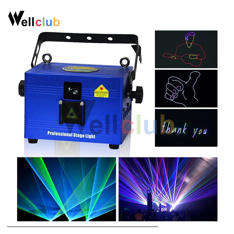 

1W Animation RGB Laser light Programmable Dj Equipment Multi-Functional dj stage lighting/disco animation laser light projector