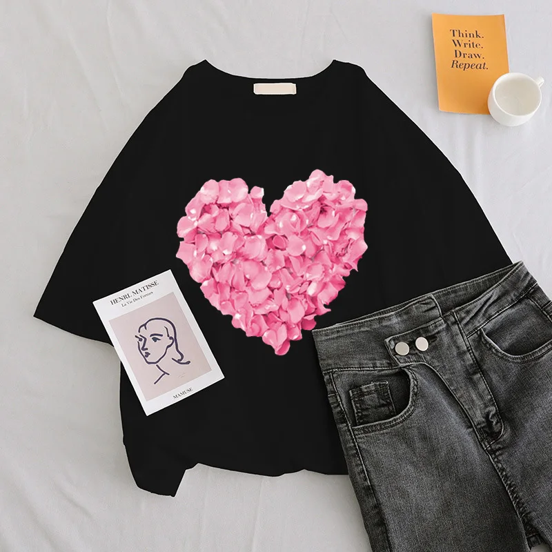 New Harajuku Kpop Female Tshirt likee love Print Short Sleeve Tops & Tees Fashion Casual T Shirt Women Clothing T-shirts