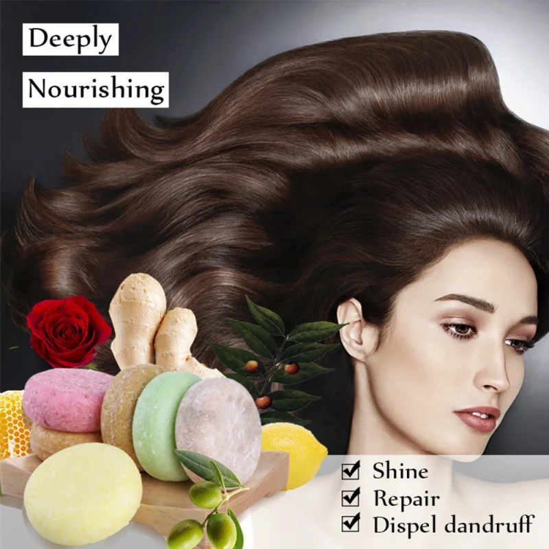 

6 Colors 100% Pure Handmade Hair Shampoo Soap Cold Processed Cinnamon Shampoo Bar Hair Shampoos Hair Care Tool
