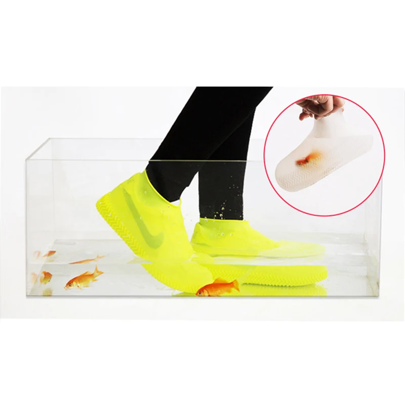 Непромокаемые водонепроницаемый чехол для обуви силиконовые моющиеся износостойкие туфли непромокаемые сапоги для взрослых детей