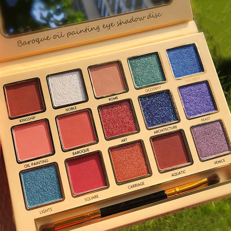 

15 Color Eyeshadow Palette Matte Glitter EyeShadow Diamond Shimmer Eye Primer Luminous Eye Shadow Women Gift Smoky/Warm Color