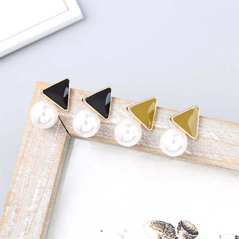 

Bohemia Vintage Stud Earring For Women New Arrival 2 Color Enamel Geometric Earring Wedding Gift Jewelry Accessory Handmade