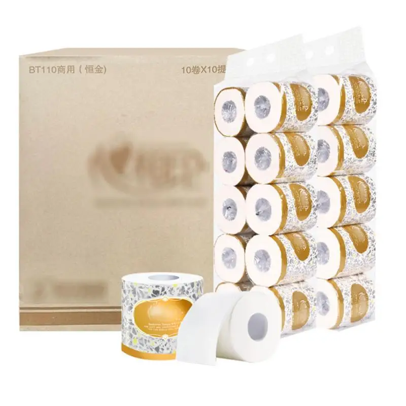 

Roll Pack Of 10 Paper Home Bath Paper Bath Bulk Skin-friendly Soft Tissue Paper 3-Ply Smooth Toilet Tissue Paper Home Bath Toile