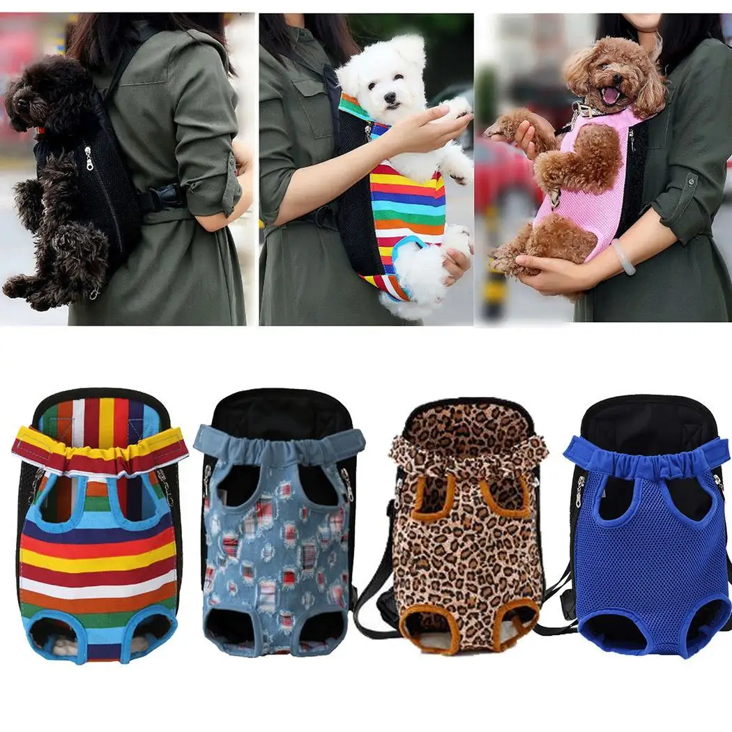 Прочный дышащий регулируемый ремень открытый Pet Carrier сетка холщовый рюкзак для собаки, для кошки деним