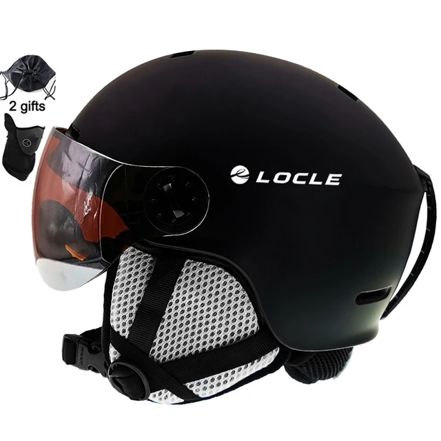US $17.42 LOCLE Ski Helmet With Goggles Integrated PC+EPS CE Certification Skiing Helmet Women Men Ski Snowbo