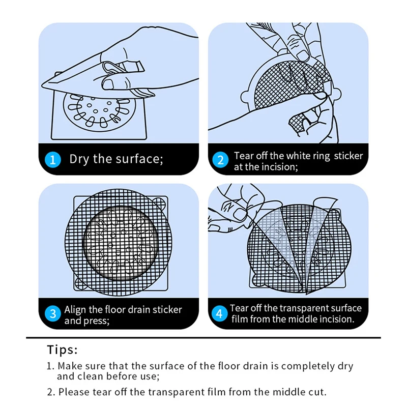 Shower Drain Catcher Hair Drain Catcher Hair Drain Filter Floor Drain Hair Filter Floor Drain Hair Catcher Drain Hair Catcher 10PCS Round Disposable Shower Drains Hair Catcher Mesh Stickers Bathroom Bathing Shower Hair Stoppers Catchers Net Accessories