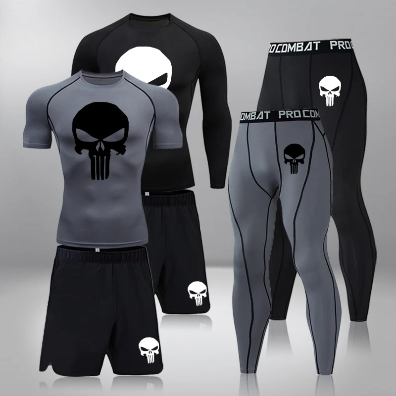 Gym Fitness Clothes Running Jogging Sport Wear Workout Tights Compression Sports Suit 3 Pcs/Set Mens Thermal Underwear 6