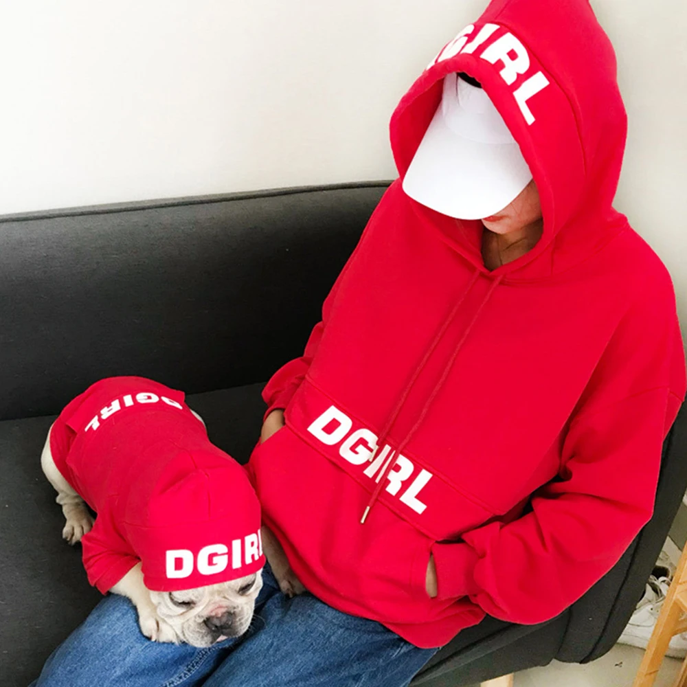 

Miflame Parent-child Dog Clothes Fashion Dog Hoodies For Pet Clothes Small Dog Sweatshirt French Bulldog Corgi Clothes Handsome