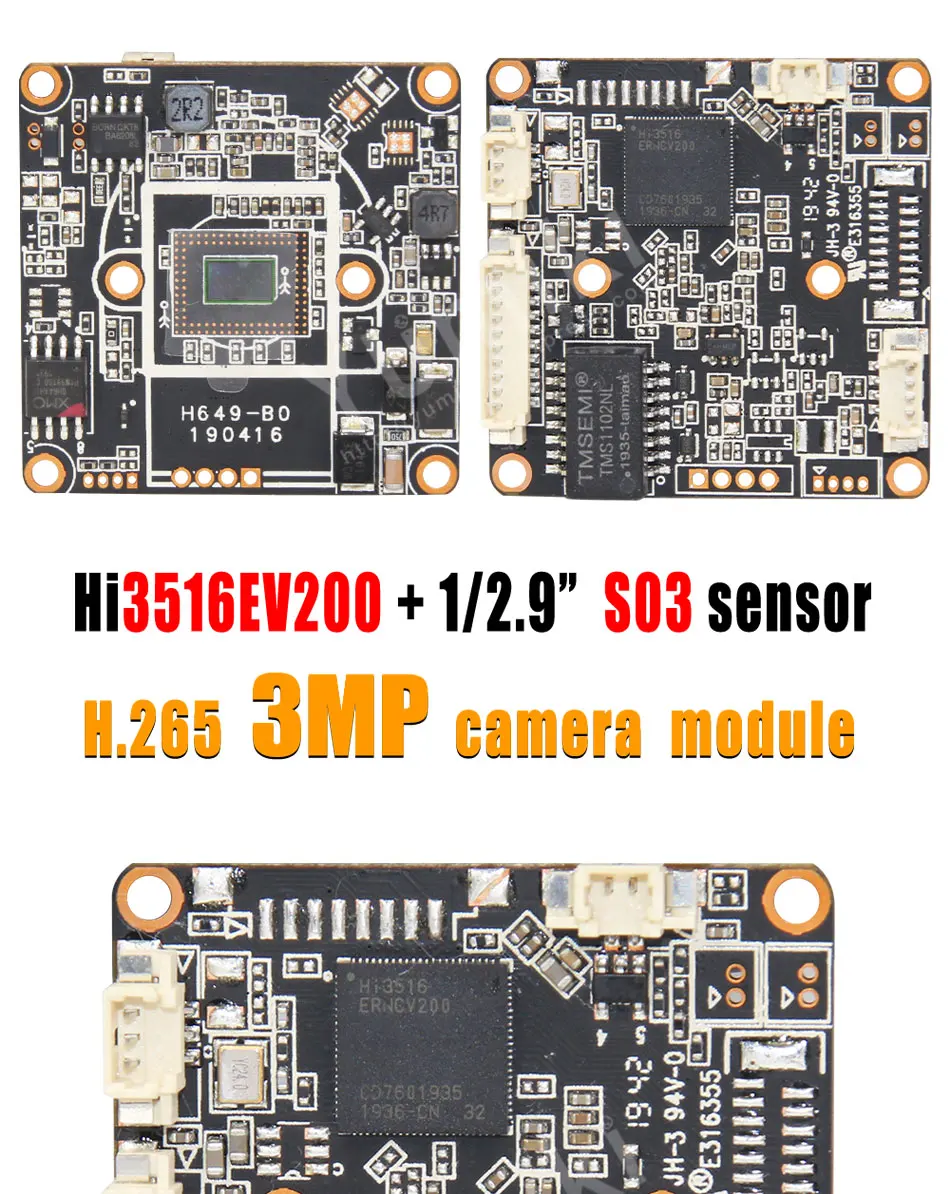 H.265/H.264 3MP Hi3516EV200+ S03 1/2. " плата модуля ip-камеры с низким освещением ONVIF P6Spro P2P облачная Мобильная система наблюдения