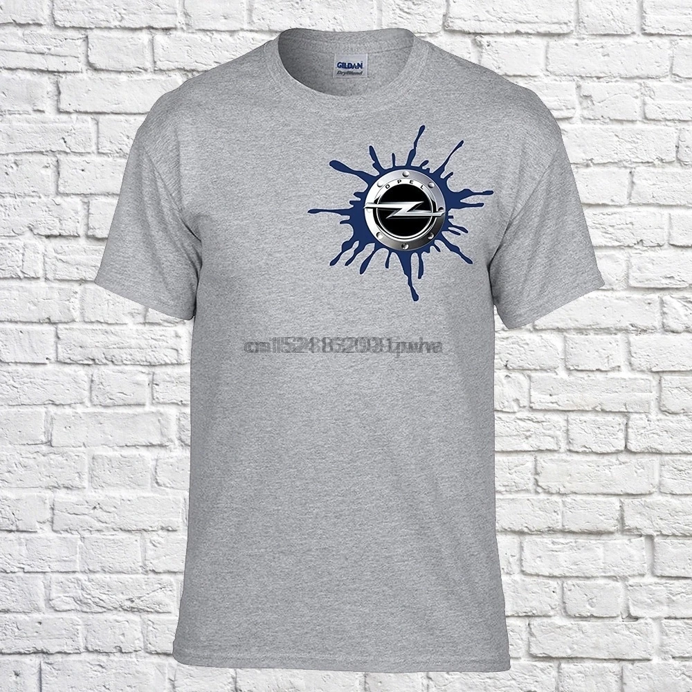Opel Fleck Logo Auto Grau Fun T-shirt Mens Cotton Top Grey Size S-4XL women t shirt |