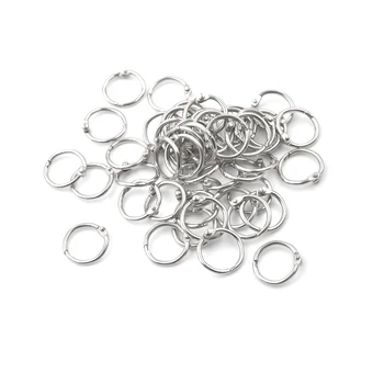 

50Pcs/set Metal Loose Leaf Ring Staple Book Binder 20mm Outer Diameter Loose Leaf Ring Keychain Circlip Rings