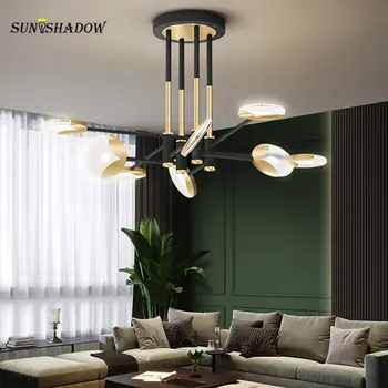 

New Modern Luxury LED Chandeliers Indoor Lighting Fixtures For Living room Dining room Kitchen Black and Gold Ceiling Chandelier