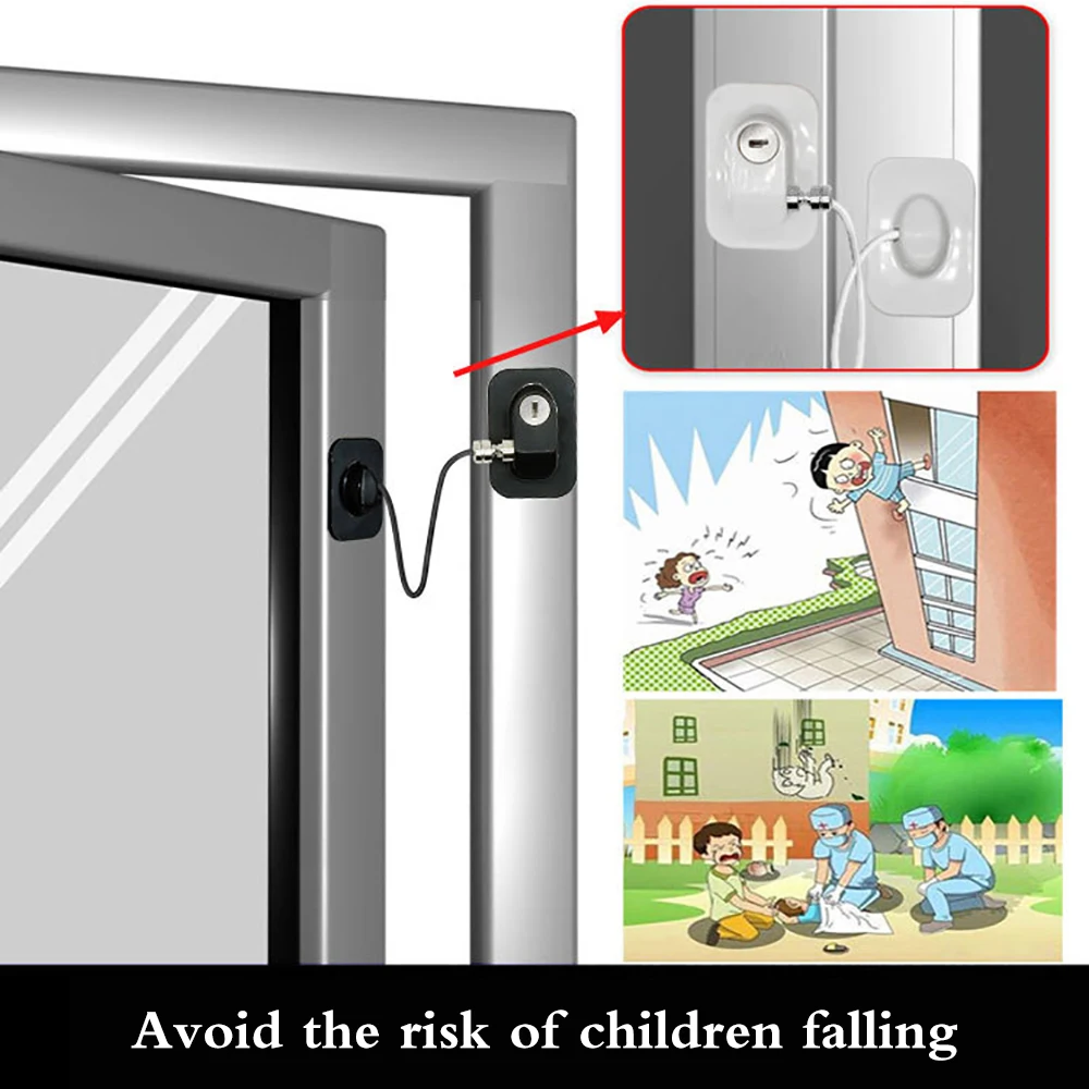Children Window Lock Stainless Steel Cable Window Security Window
