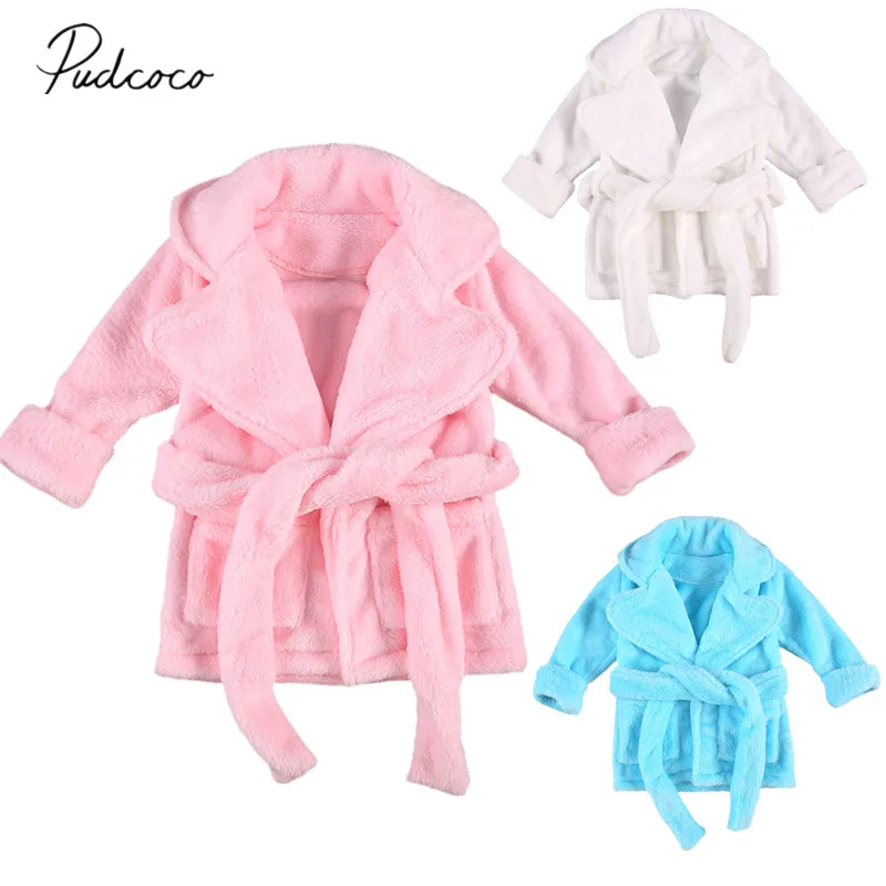New Autumn Winter Hooded Children Bathrobe Kids Fuzzy Bath Robe Boys Girls Animal Pyjamas Kids Long Sleeve Cartoon Towel Robe
