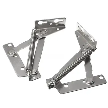 

New 2x 80 degree Sprung Hinges Cabinet Door Lift Up Stay Flap Top Support Cupboard Kitchen