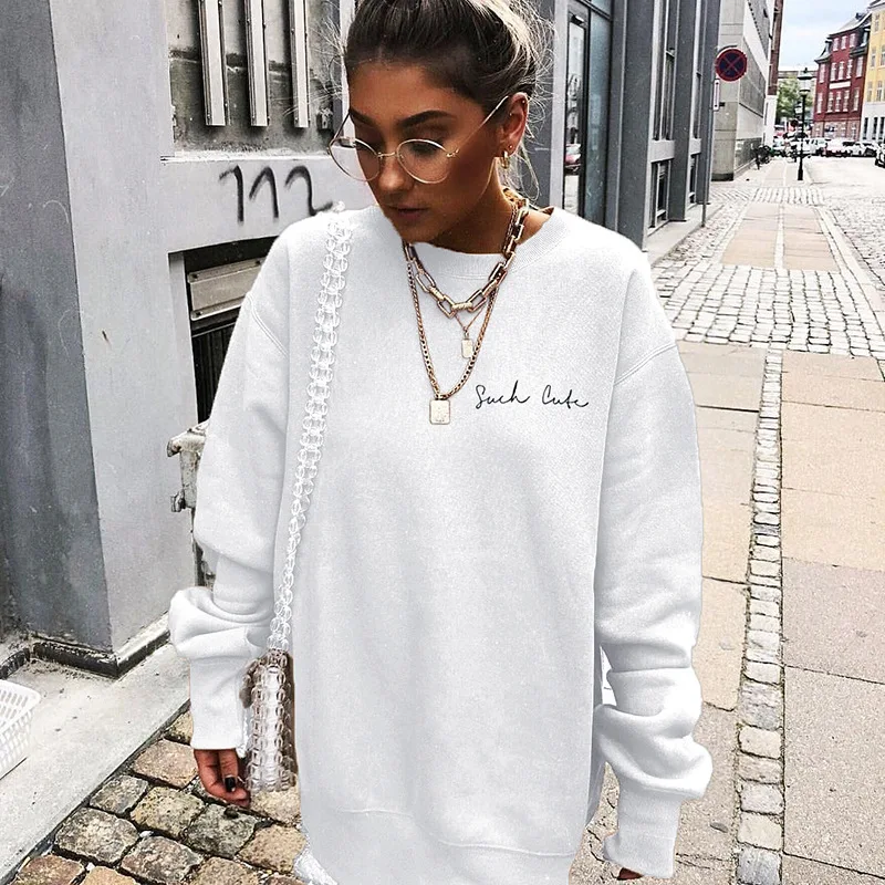 Sudaderas mujer осенне-зимняя женская Повседневная Толстовка с вышивкой и надписью Harajuku уличная одежда длинный пуловер Топы