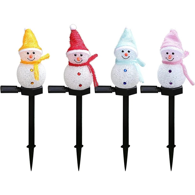 Solar powered snowman lights Clearance