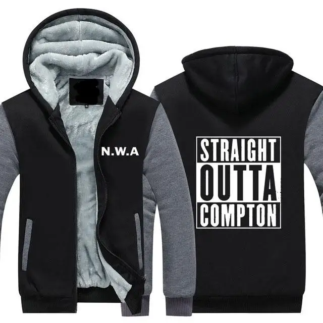 Прямая Из Compton NWA утепленная толстовка хип-хоп Тупак Легенда дизайн теплый флис пальто на молнии Толстовка