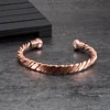Twisted Pure Copper Magnetic Bracelet Adjustable Health Energy Bangles Arthritis Pain Relief Open Cuff Jewelry Women Resizable 5