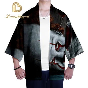 

2019 Stephen King's It 3D Printing Japanese Kimono Cosplay Women/Men Summer Casual Cool Sleeve Streetwear