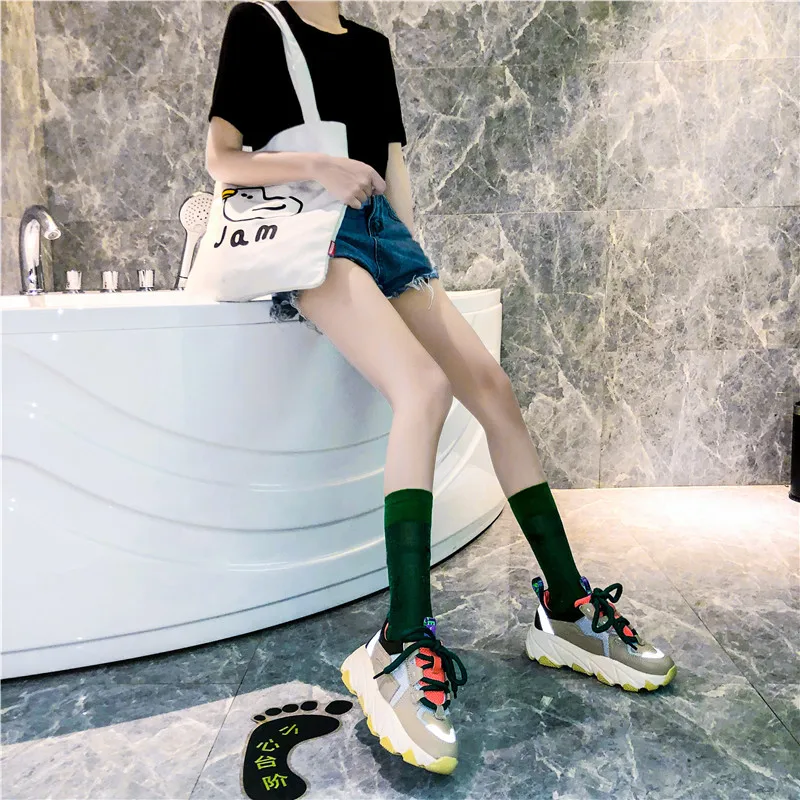 Кроссовки на платформе 5 см; светло-зеленые женские туфли; высококачественные модные женские теннисные кроссовки; feminino; обувь для папы; не сужающиеся книзу кроссовки