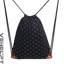 Холщовая Сумка в горошек, рюкзак мешок с кулиской Mori Girl Line, Холщовая Сумка в горошек, женская сумка на шнурке, холст, поколение жира