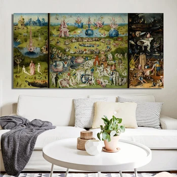 

The Garden of Earthly Delights Bosch Hieronymus Oil Painting on Canvas Posters Prints Cuadros Wall Art Picture for Living Room
