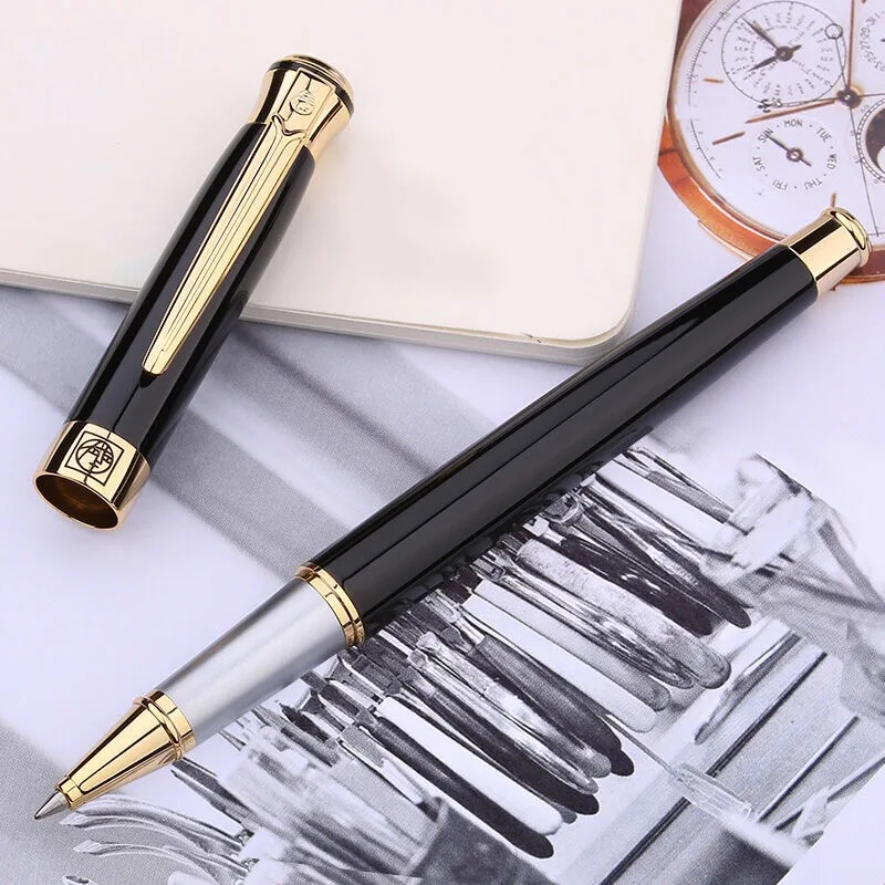 ПИКАССО 903 Высококачественная ручка для подписи Золотой Роллер/подарок/металл/шариковая ручка оригинальная коробка для подарка - Цвет: PEN AND BOX