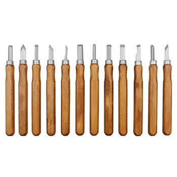 

12pcs Imitation Mahogany Woodcut Knife Scorper Hand Cutter Professional Wood Carving Chisel Mini Woodworking Tools