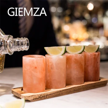 

GIEMZA Natural Salt Stone Cup Cocktail Glass Wine Himalayan 1pc Height Spirits Salty Twist Seven Bar Tool Unique Bottle