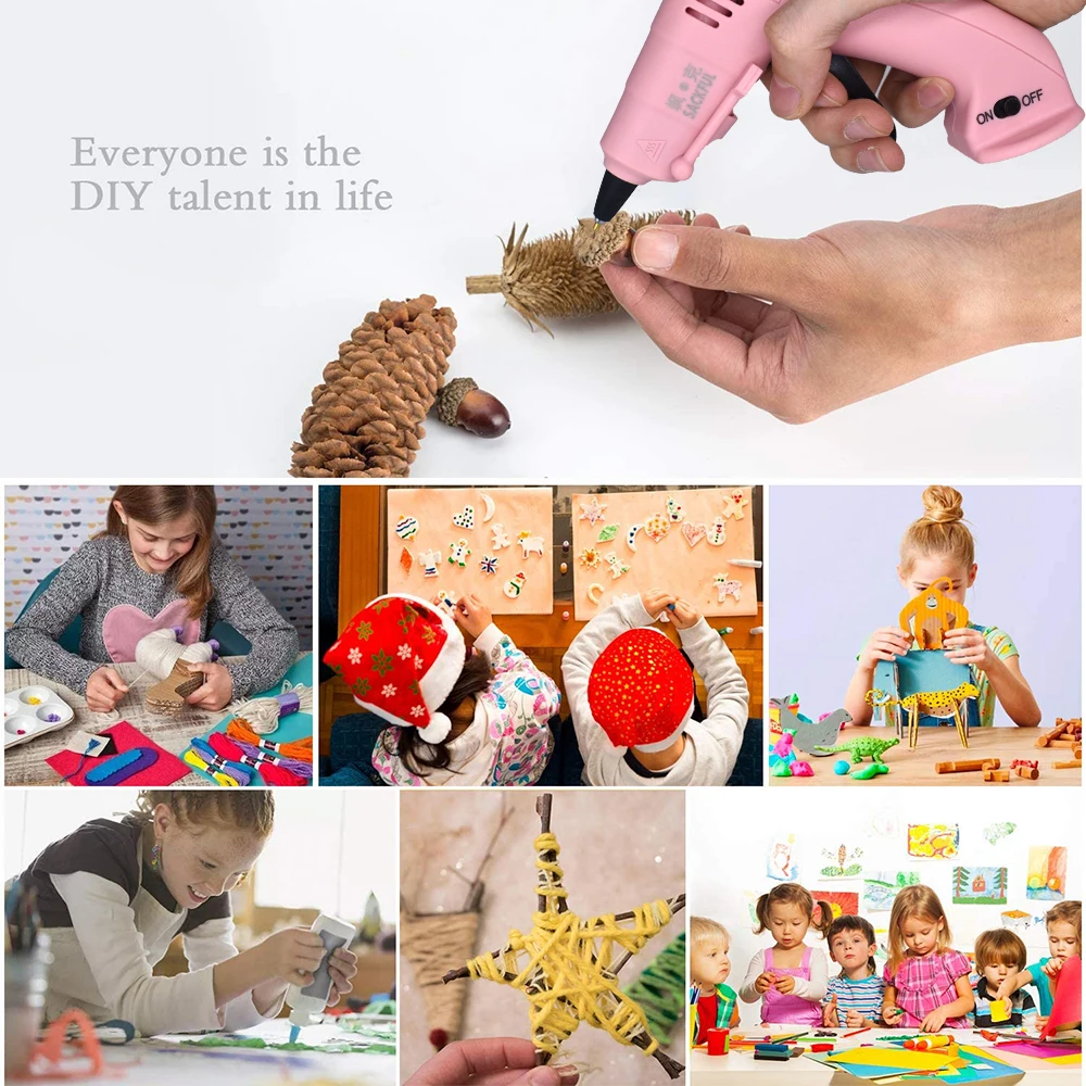 Cordless Hot Melt Glue Gun Child Hand Crafts Home DIY Repair Use 7mm Glue Stick Wireless Glue Gun 3.6V 2000mAh 60 min use time 2