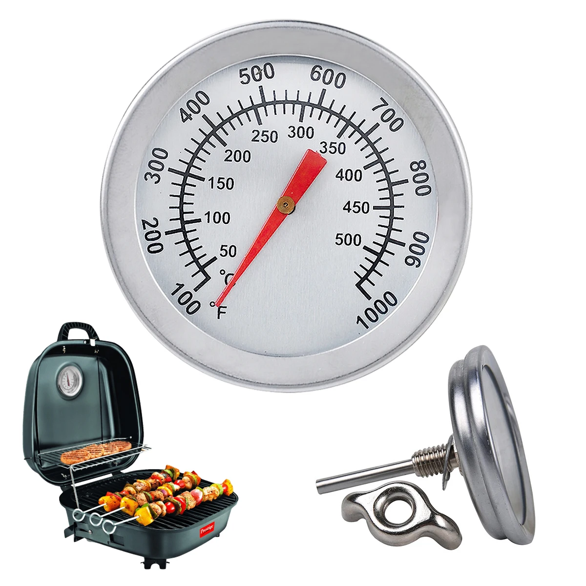Temperature Thermometer Gauge Barbecue BBQ Grill Smoker Pit Thermostat p l 