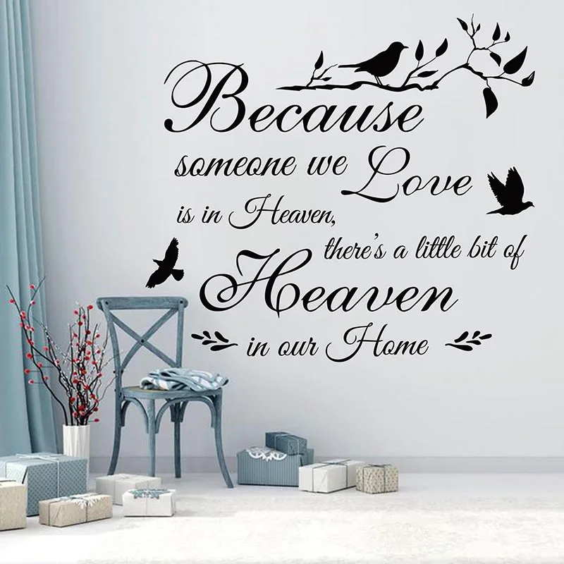 Vinyl Sticker for Frame Wedding Because someone we love is in heaven Home 