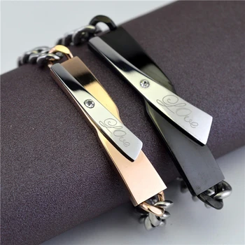

Romantic Interweave Couple Bracelets With Cubic Zirconia Fashion 316l Stainless Steel Jewelry for Women Men Gifts Dorp Shipping
