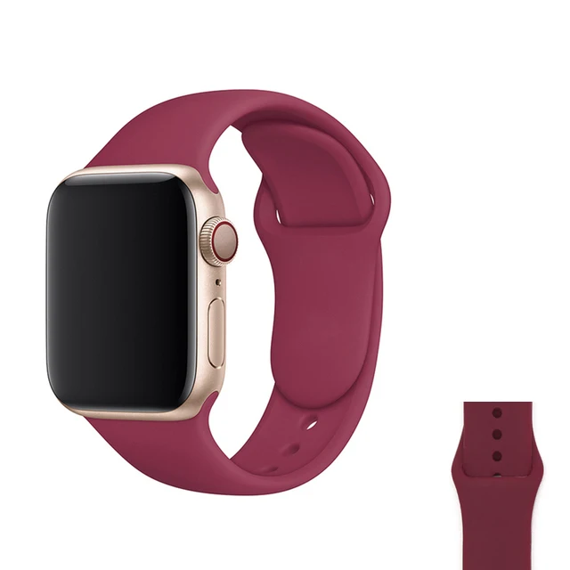 Silicone Strap For Apple Watch Band  7 41mm/45mm Series 6 SE 5 4 42mm/44mm Rubber Wristband iWatch 3 2 1 38/40mm Smart Bracelet 37