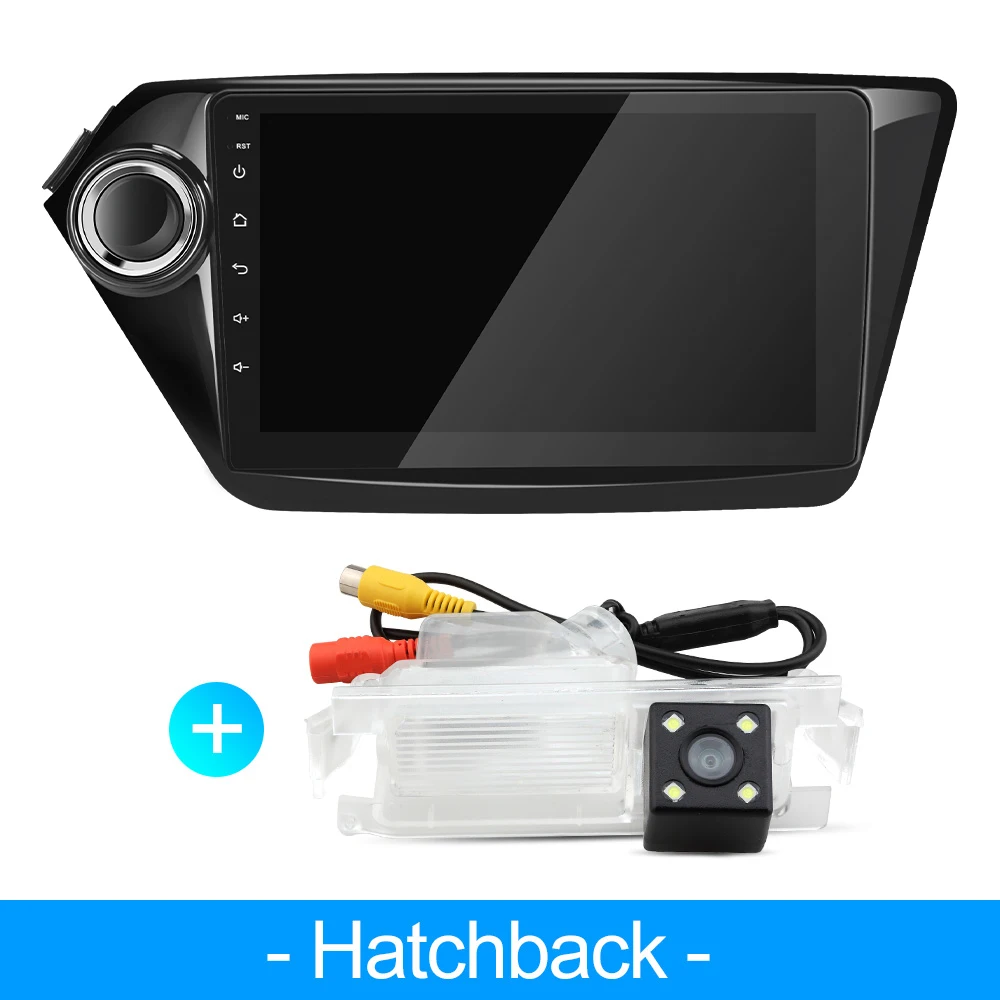 Автомобильный dvd gps навигатор для Kia K2 RIO 2010- с 9''1024*600 монитор стерео 3g wifi gps Видео плеер Android 9,0 PX6 - Цвет: with  hatchback