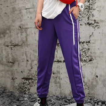 

Unisex New Loose Straight Pants Elastic Waist Drawstring Beam Foot Lanterns Pants Harlan Pants Women/Couple