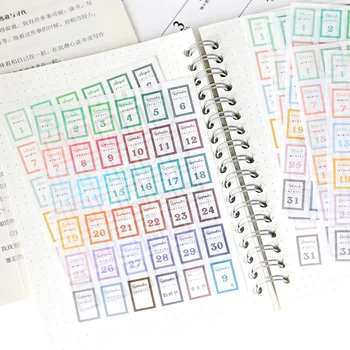 

2021 12 Sheets/Set Perpetual Calendar Creative Calendar Stickers Daily Schedule Planner Label Sticker
