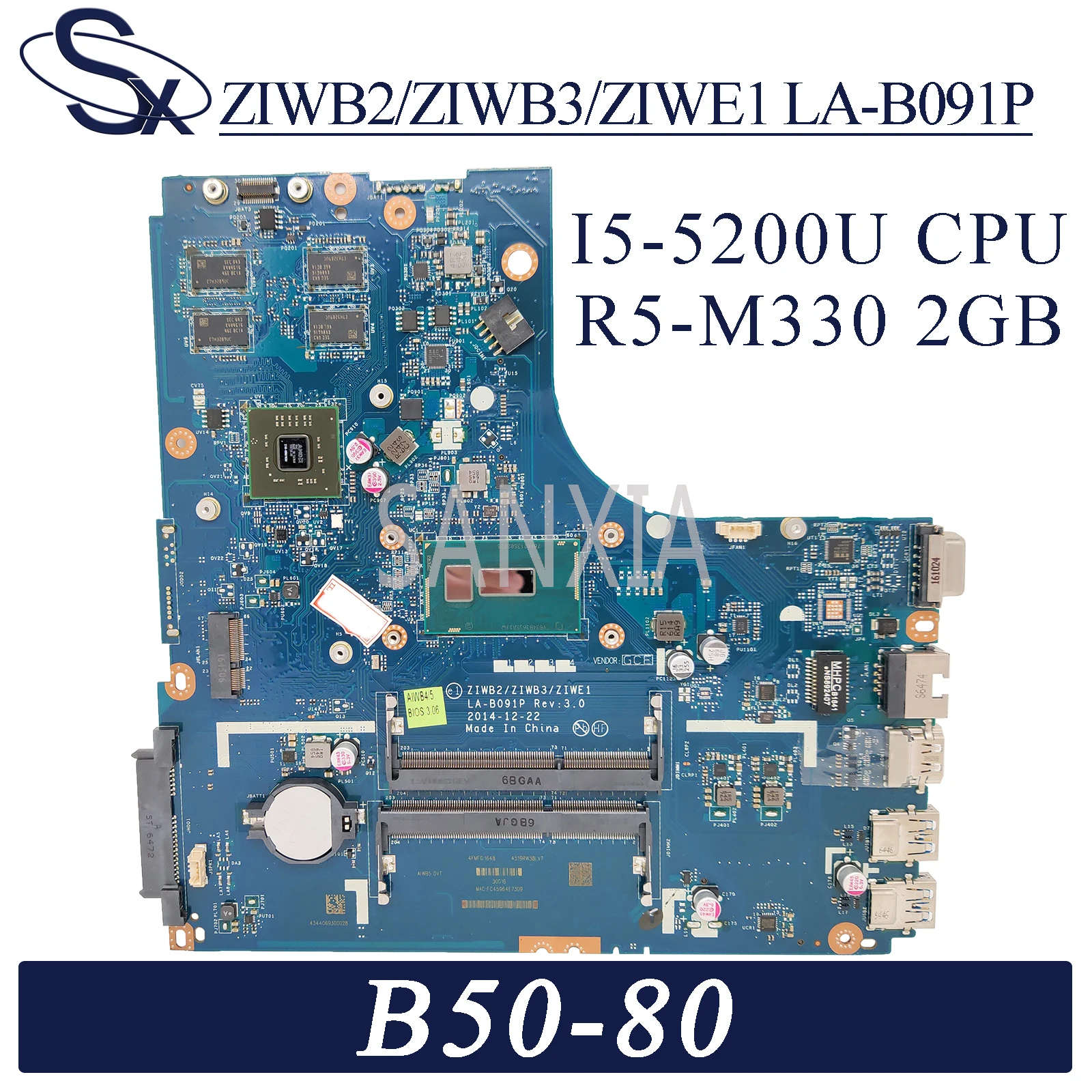 Материнская плата KEFU LA-B091P для ноутбука Lenovo B50-80 оригинальная материнская I5-5200U 2 Гб