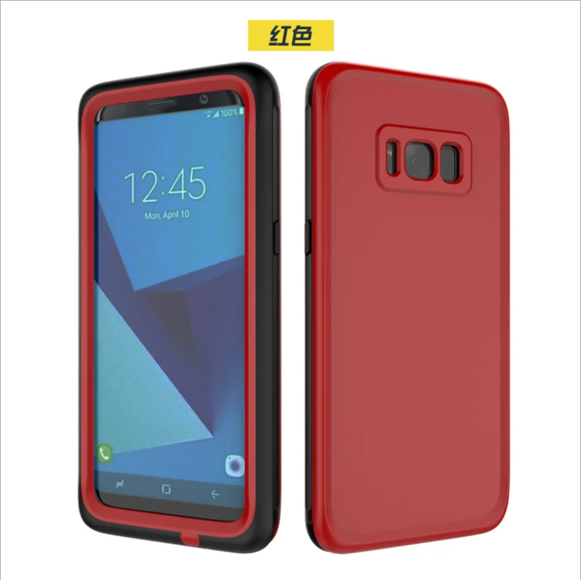 Красный Waterproof Swim Motion Anti-fall Telefone movel Case For samsung galaxy A50 A70 A40 A20 Note 8 9 10 S8 S9 S10 plus phone caser - Цвет: Красный